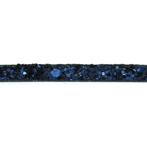 Dark Blue Glitter Imitationsläder 5mm Platt 20cm