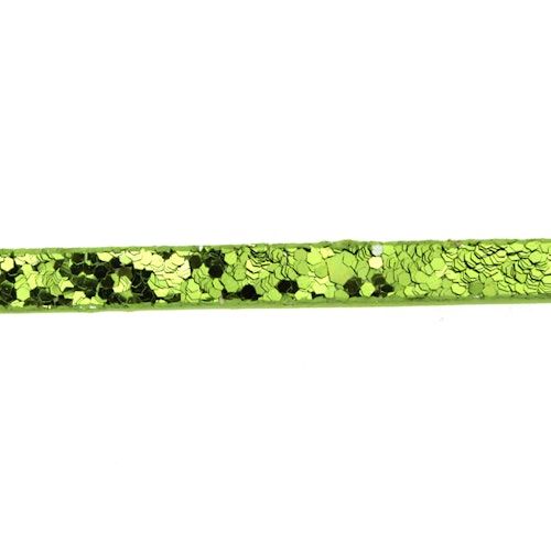Olive Glitter Imitationsläder 5mm Platt 20cm