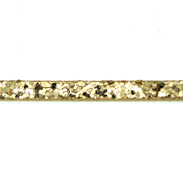 Gold Glitter Imitationsläder 5mm Platt 20cm