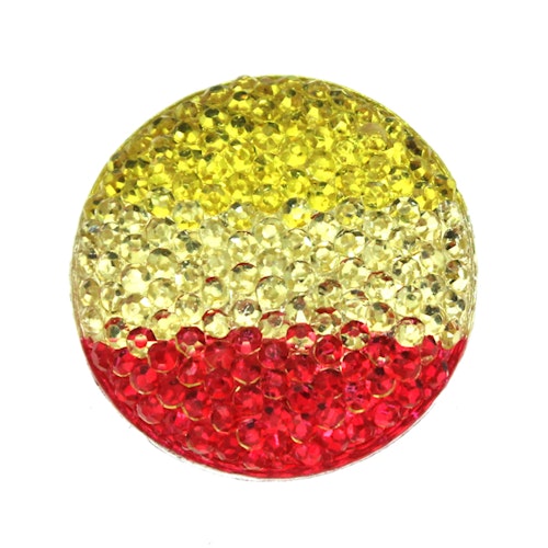 Red/Gold/Yellow Resincabochon Strass 25mm 1st