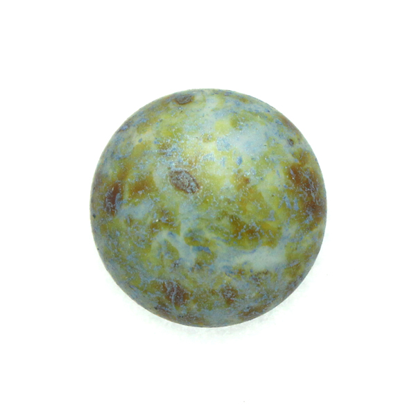 Opaque Blue /Green Spotted Cabochon Par Puca 14mm 1st
