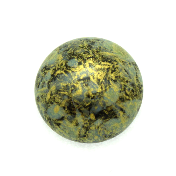 Metallic Mat Old Gold Spotted Cabochon Par Puca 14mm 1st