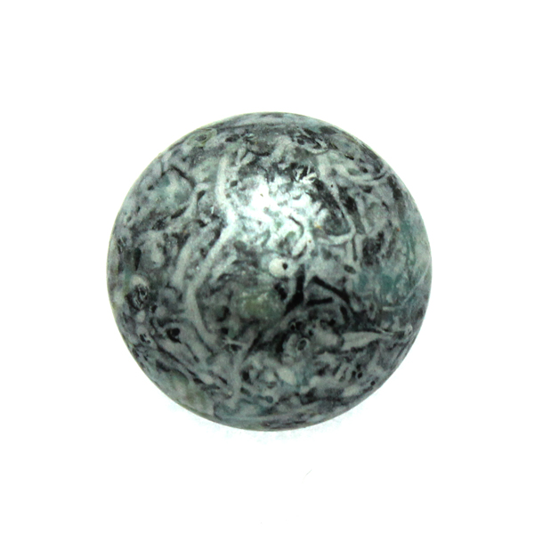 Metallic Mat Old Silver Spotted Cabochon Par Puca 14mm 1st
