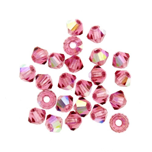 Rose AB Preciosa Bicone 3mm 24st