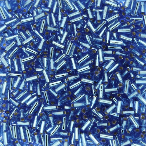 Silverlined Sapphire BGL1-0019 Miyuki Bugle Beads 3mm 10g