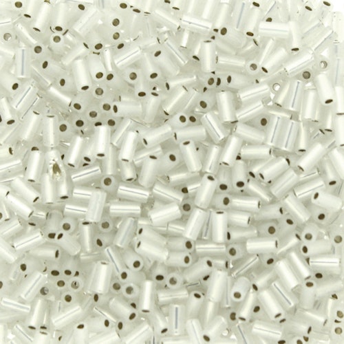 Gilt Lined White Opal BGL1-0551 Miyuki Bugle Beads 3mm 10g