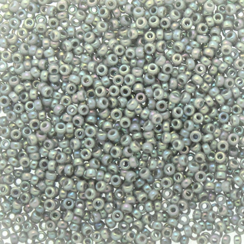 Opaque Ghost Gray AB 15-0489 Miyuki Seedbeads 15/0 5g