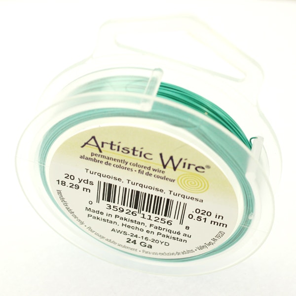 Turquoise Artistic Wire 24 Gauge/0,51mm 20yd/18,2m