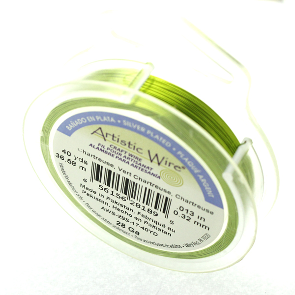 Chartreuse SP Artistic Wire 28 Gauge/0,32mm 40yd/36,5m