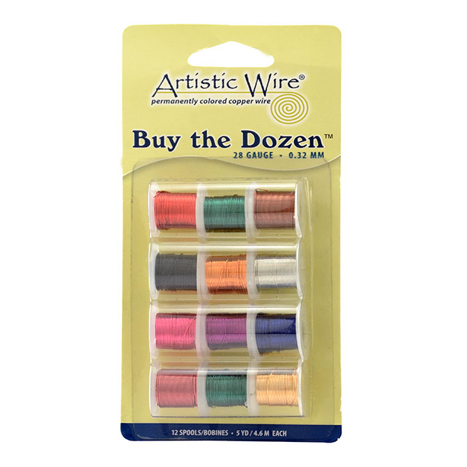 Buy-The-Dozen Artistic Wire 28 Gauge/0,32mm 5yd/4,5m/spole 12pack
