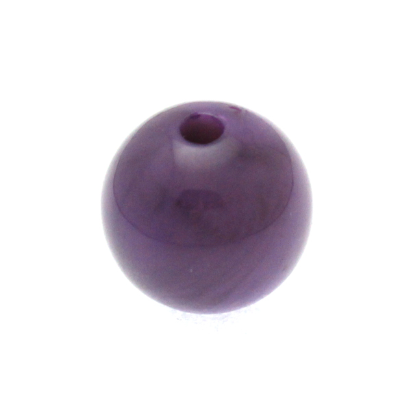 Opaque Purple Black Swirl Rund Acrylpärla 14mm 1st