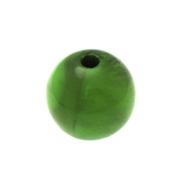 Opaque Green Black Swirl Rund Acrylpärla 14mm 1st