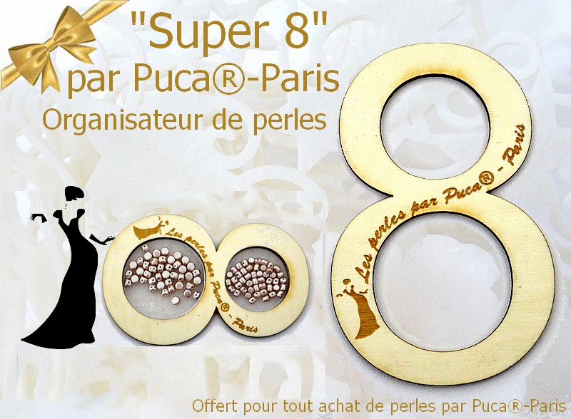 Super 8 beads organizer 1st Gratis vid köp av 50g Puca pärlor