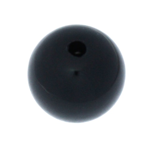 Opaque Black Rund Acrylpärla 20mm 1st
