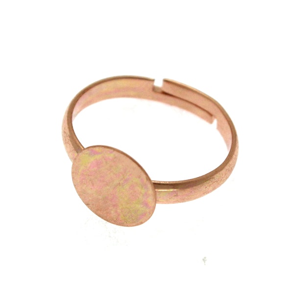 Roséguldfärgad Ringstomme Rundad Ring 10mm Platta 1st