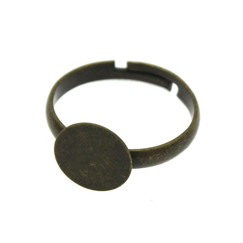 Bronsfärgad Ringstomme Rundad Ring 10mm Platta 1st