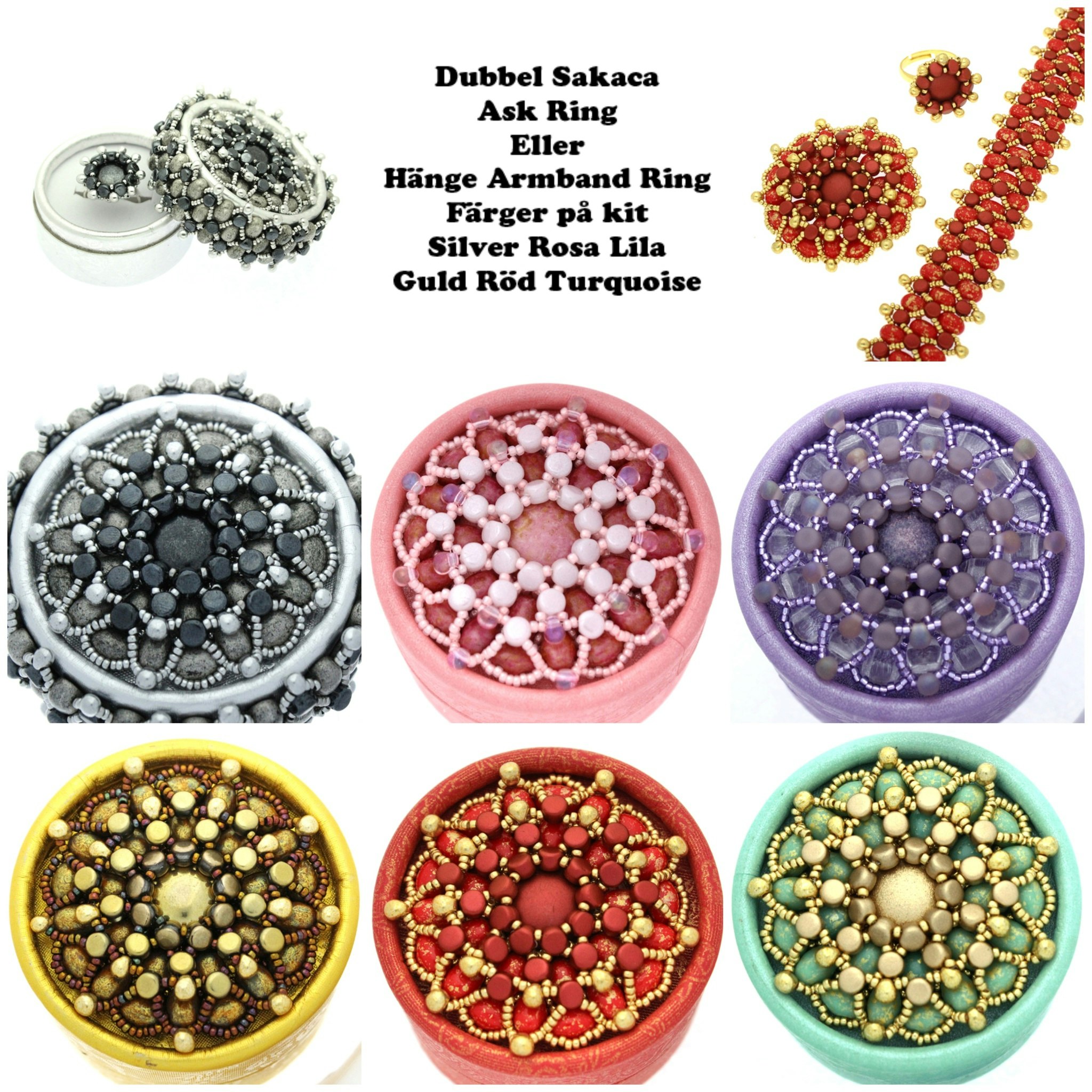 Dubbel Sakaca Kit Silver (EJ MÖNSTER ENDAST PÄRLOR)
