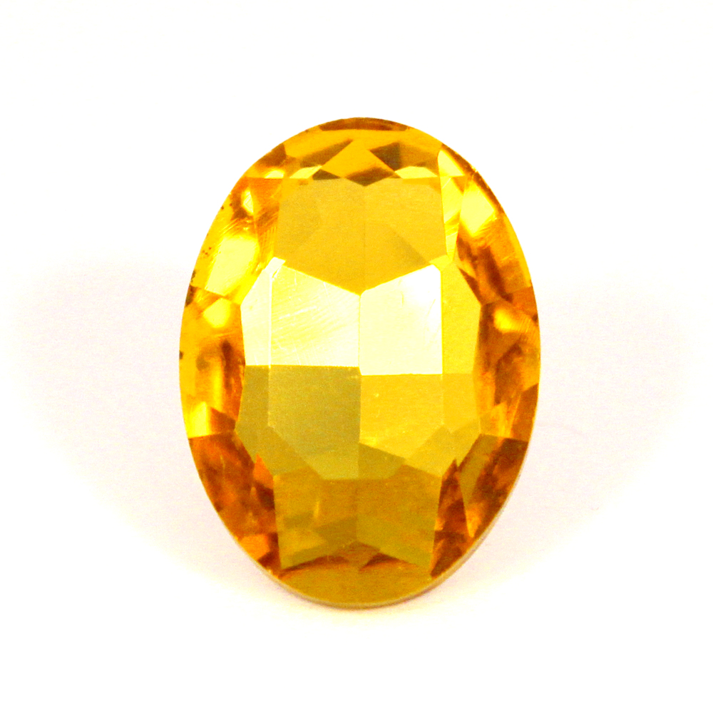 Yellow Kinesisk Strass Oval 8x6mm 4st
