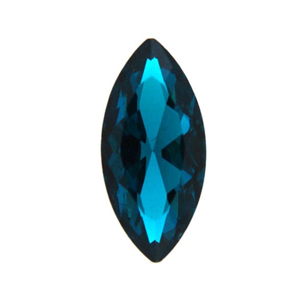 Teal Kinesisk Strass Navette 10x5mm 4st