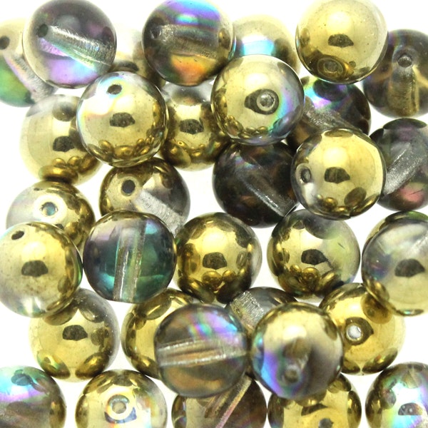 Crystal Golden Rainbow Runda/Druks 8mm 25st