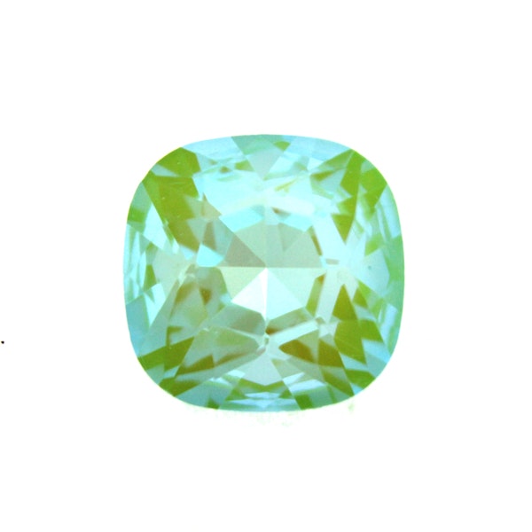 Peridot Fluorescense AB K9 Kinesisk Strass Cushion Square 18mm 1st