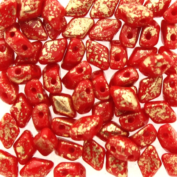 Opaque Red Gold Splash Mini Gemduo 5g