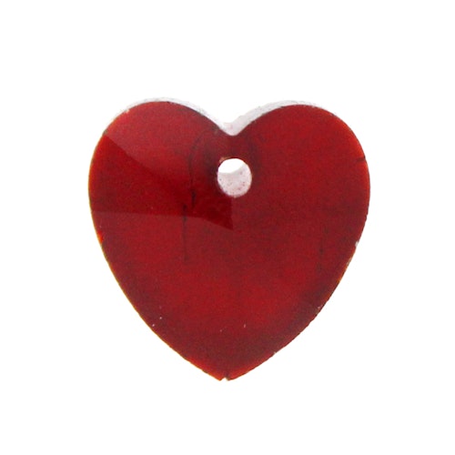 Ruby Hjärta Glas 10x10mm 1st