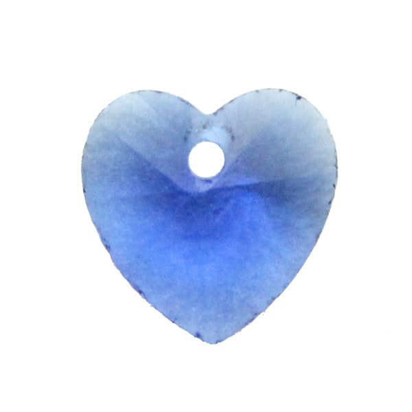 Sapphire Hjärta Glas 10x10mm 1st - Mallansglitter