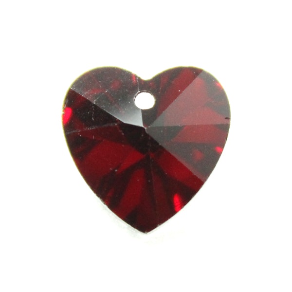 Ruby Foil Hjärta Glas 14x14mm 1st