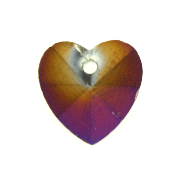 Metallic Purple Hjärta Glas 10x10mm 1st