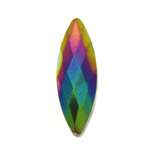 Metallic Rainbow Facetterad Navette 22x7mm 1st