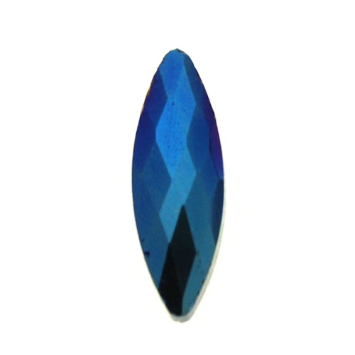 Metallic Blue Facetterad Navette 22x7mm 1st