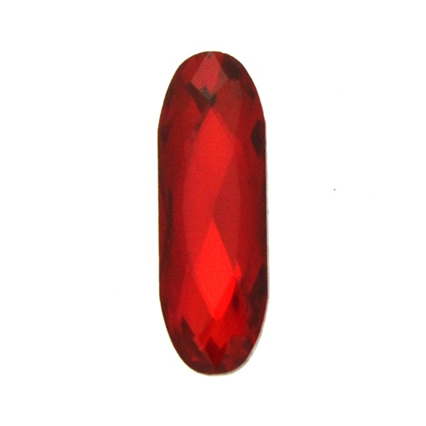 Ruby Kinesisk Strass Long Oval 27x9mm 1st