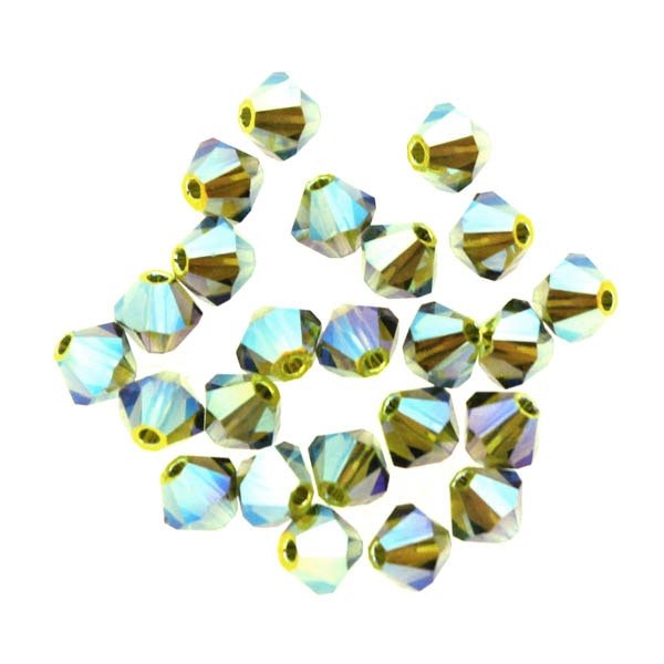 Olivine AB 2x Preciosa Bicone 4mm 24st