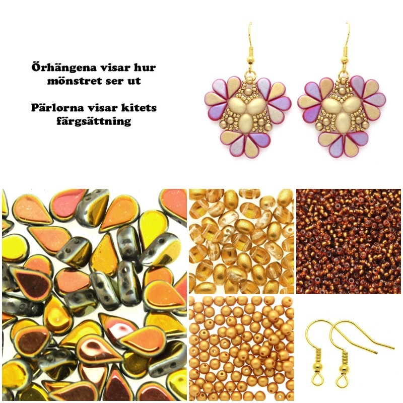 Gul/Orange Sakura Örhängen Kit (Mönster ingår)