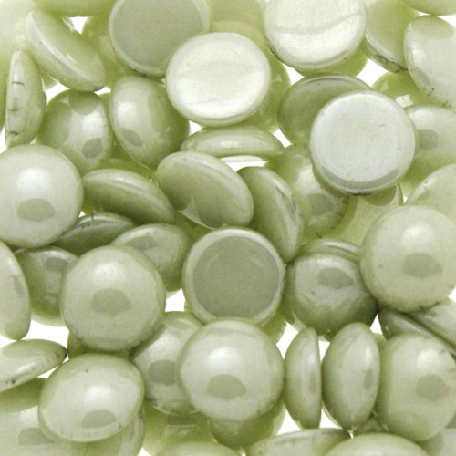 Opaque White Mint Luster Cabochon Par Puca 8mm 5g