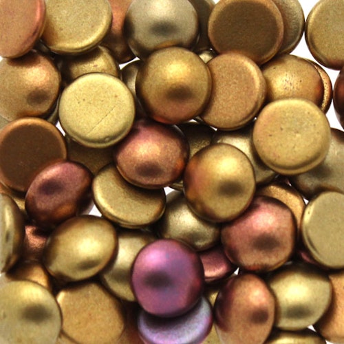 Gold Metallic Iris Cabochon Par Puca 8mm 5g