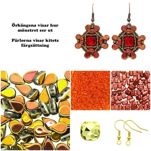 Gul/Orange Cusam Örhängen Kit (EJ MÖNSTER ENDAST PÄRLOR)