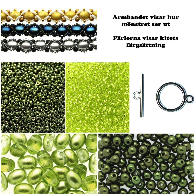 Lime Samdru Armband Kit (EJ MÖNSTER ENDAST PÄRLOR)