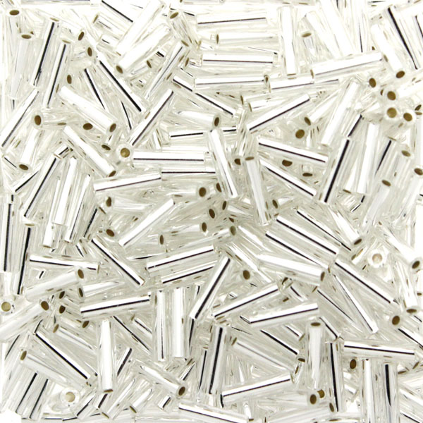 Silverlined Crystal BGL2-0001 Miyuki Bugle Beads 6mm 10g