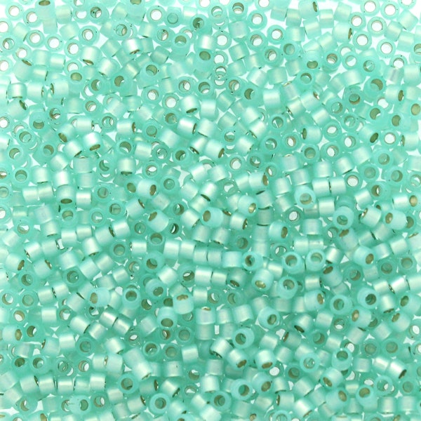 Dyed Light Aqua Green Silverlined Alabaster DB-0626 Delicas 11/0 5g