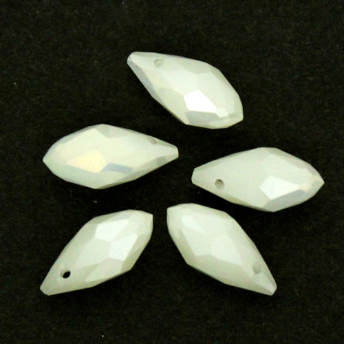 Opal White AB Droppe Glas 12x6mm 1st