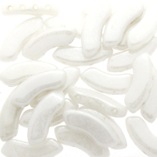 Opaque White Luster QuadBow Beads 5g