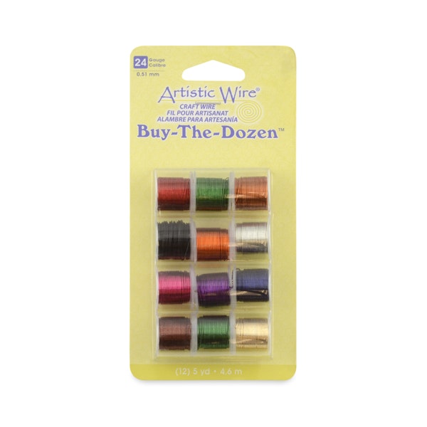 Buy-The-Dozen Artistic Wire 24 Gauge/0,51mm 5yd/4,5m/spole 12pack