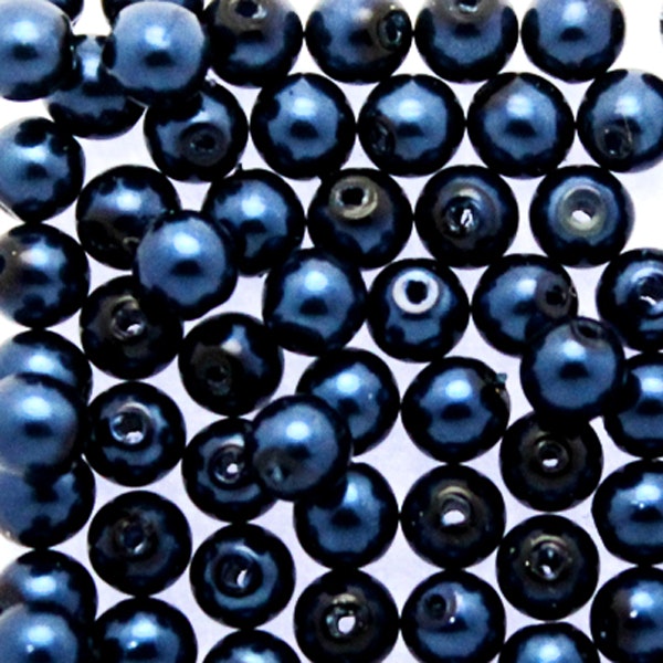 Midnight Blue Vaxade Runda/Druks 6mm 50st