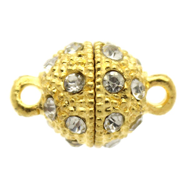 Magnetlås Knottrig Strass Guldfärgat 10x16mm 1st