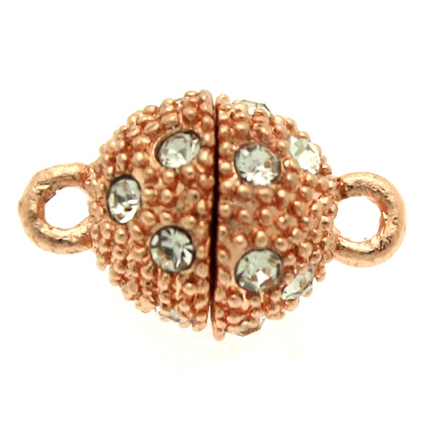 Magnetlås Knottrig Strass Roséguldfärgat 10x16mm 1st