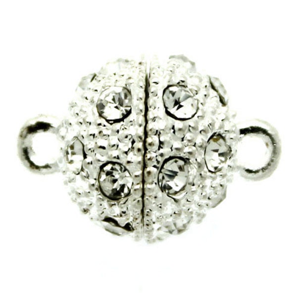 Magnetlås Knottrig Strass Silverfärgat 10x16mm 1st