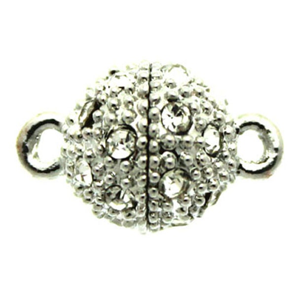 Magnetlås Knottrig Strass Mörkt Silverfärgat 10x16mm 1st