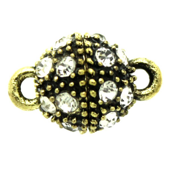 Magnetlås Knottrig Strass Bronsfärgat 10x16mm 1st